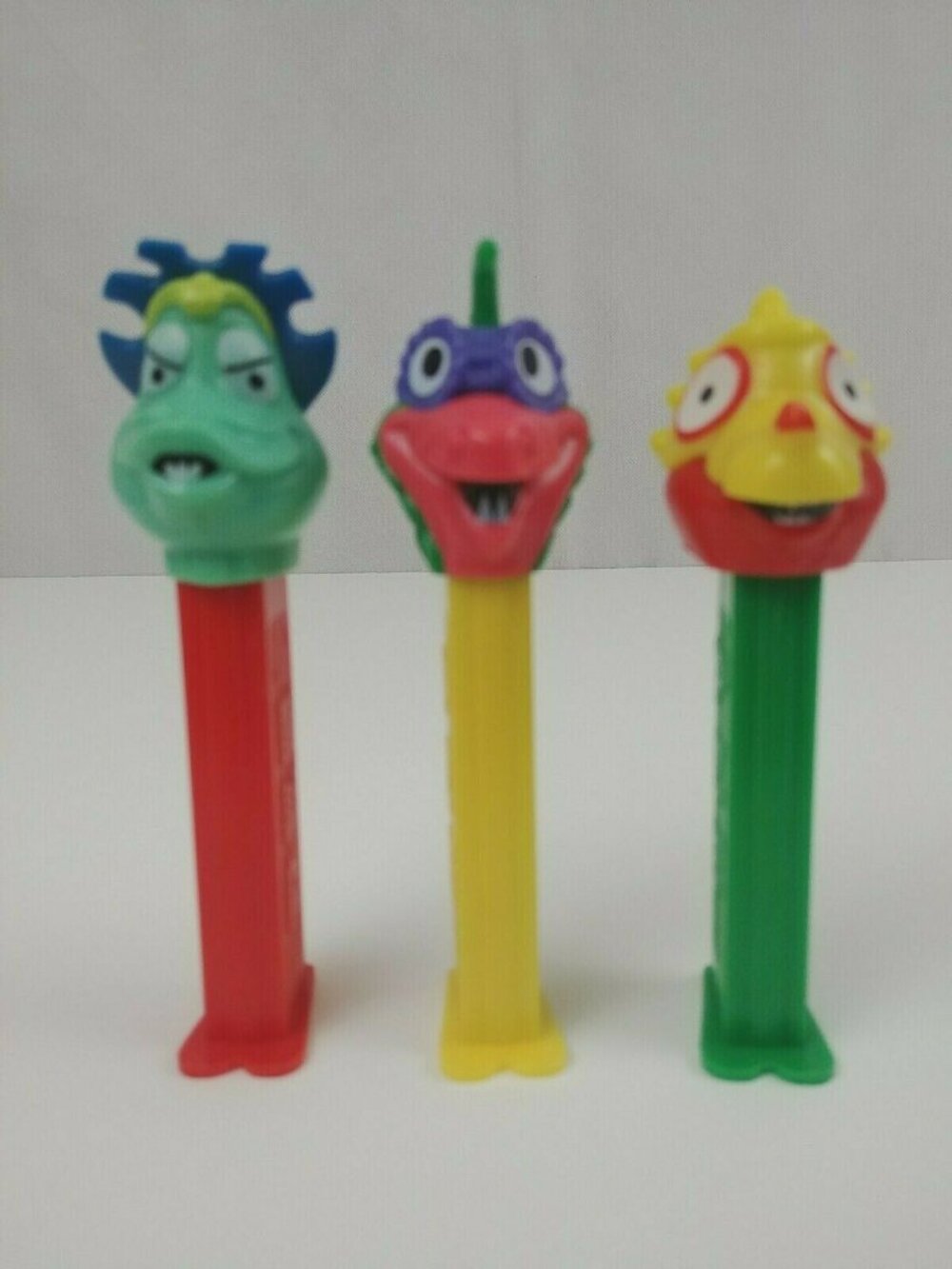 Vintage Lot of 3 Dragon Head 5" Tall Pez Dispensers Different Dragon Heads